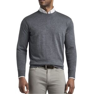 Peter Millar Gray Wool & Silk Blend Crewneck Sweater